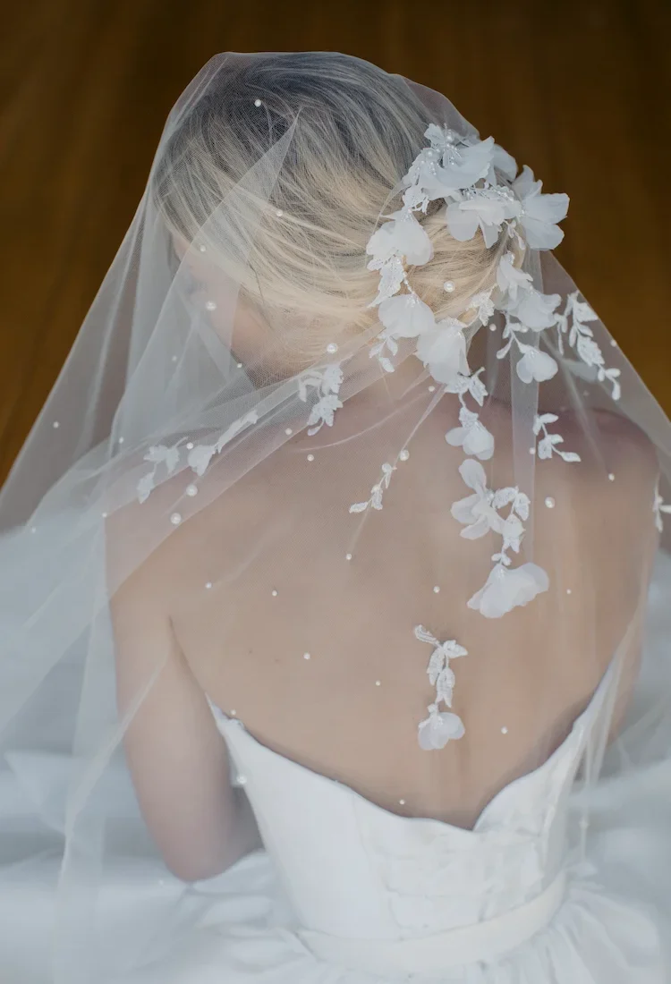 Weeping Cherry Short Wedding Veil 1