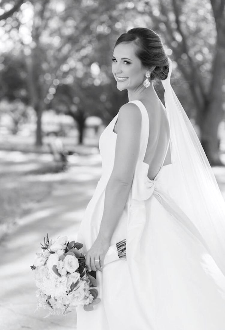 Wedding Dress With Bow And Long Veil 10