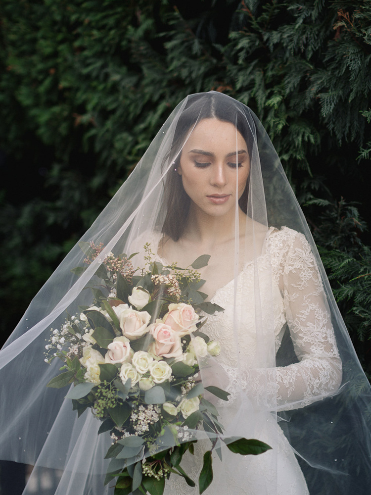 Wedding Veils With Blusher For Elopements 3